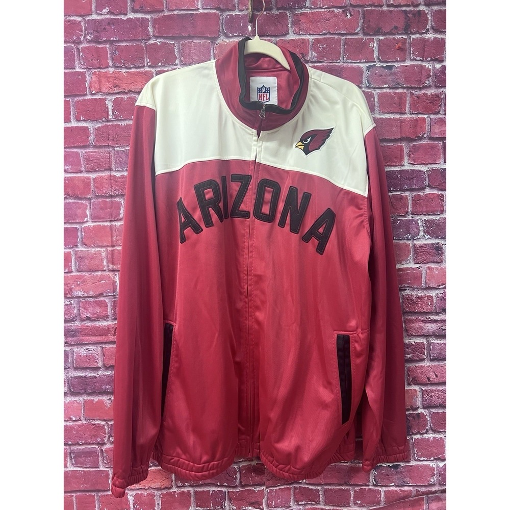 Arizona‎ Cardinals NFL Jacket Track Jacket Red Cream XL Full Zip Athletic